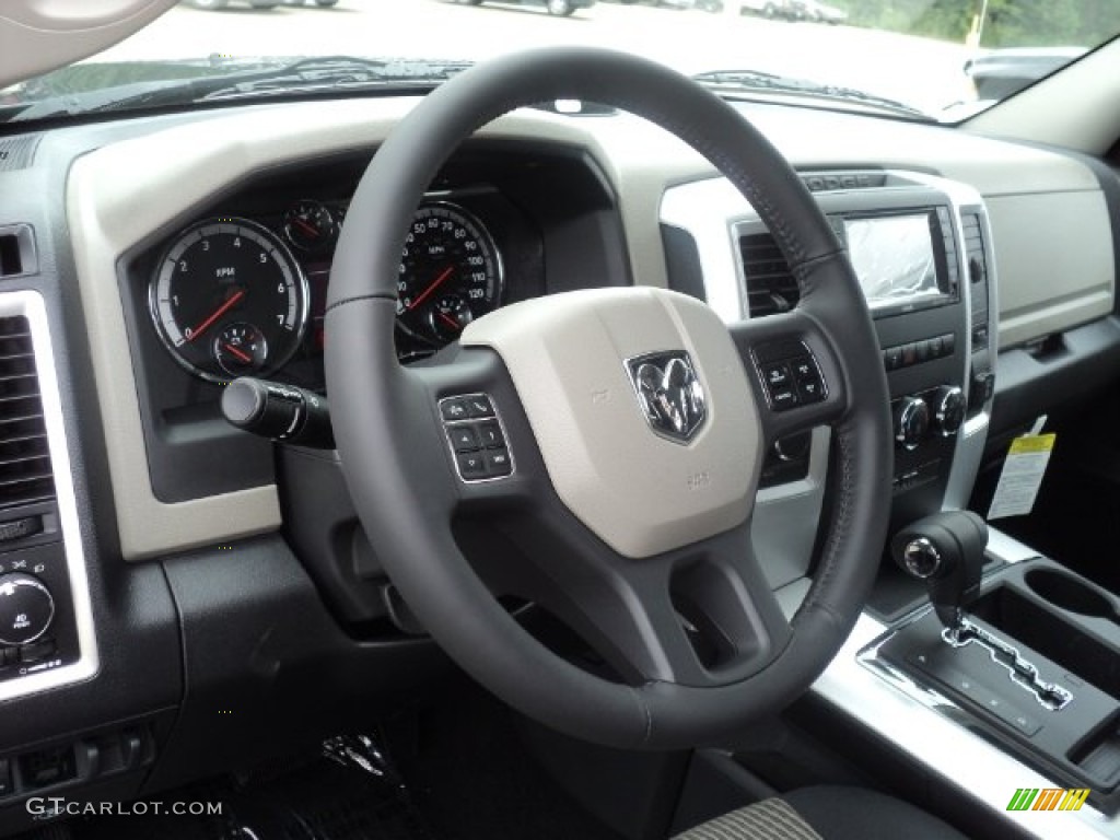 2012 Dodge Ram 1500 Big Horn Quad Cab 4x4 Dark Slate Gray/Medium Graystone Steering Wheel Photo #53839686