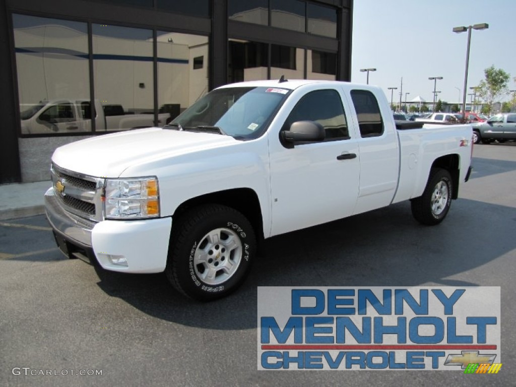 2008 Silverado 1500 LT Extended Cab 4x4 - Summit White / Ebony photo #1