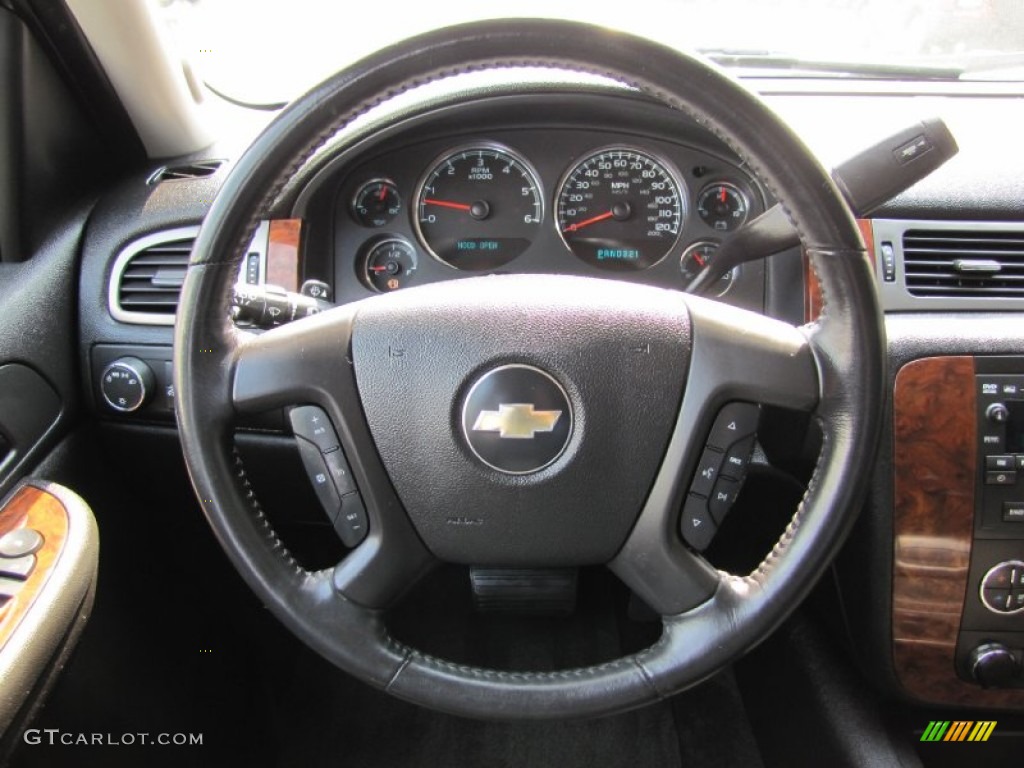 2008 Chevrolet Suburban 1500 LT 4x4 Ebony Steering Wheel Photo #53842134