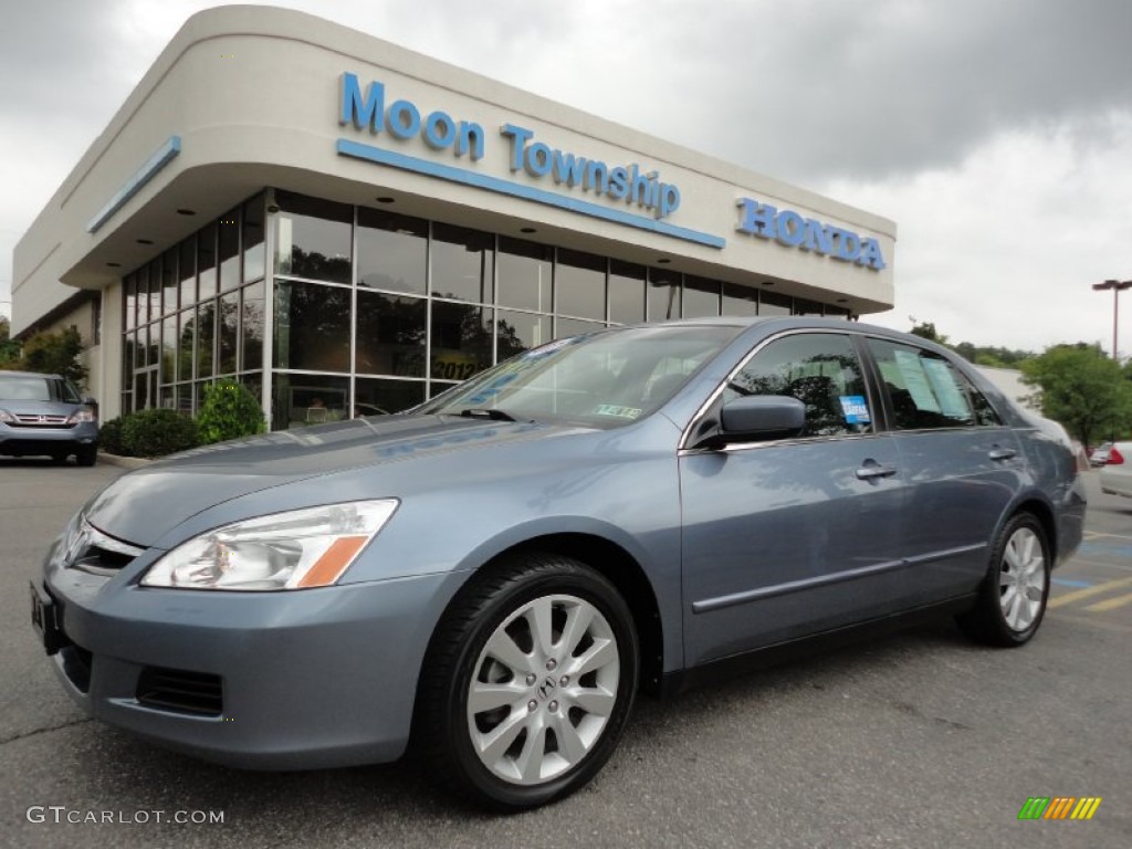 2007 Accord LX V6 Sedan - Cool Blue Metallic / Gray photo #1