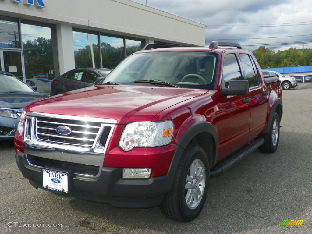 2008 Explorer Sport Trac XLT 4x4 - Redfire Metallic / Camel photo #1