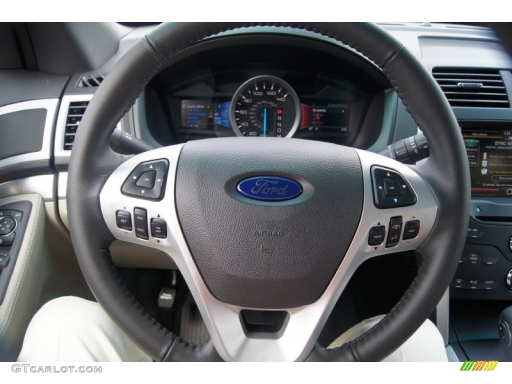 2012 Ford Explorer XLT Medium Light Stone Steering Wheel Photo #53845194