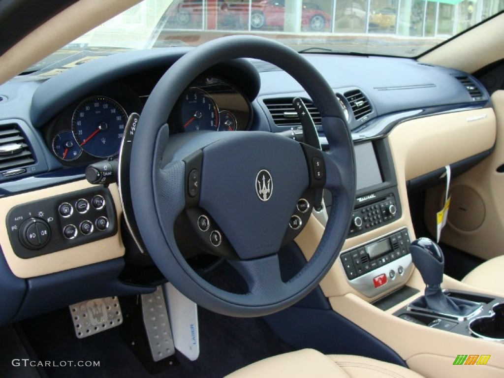 2012 Maserati GranTurismo S Automatic Sabbia Steering Wheel Photo #53846520