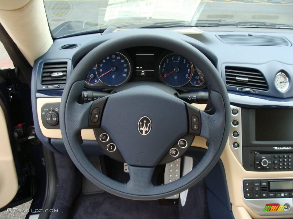 2012 Maserati GranTurismo S Automatic Sabbia Steering Wheel Photo #53846532