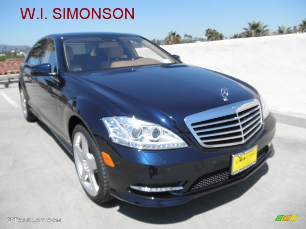 2012 S 550 Sedan - Lunar Blue Metallic / Cashmere/Savanna photo #1