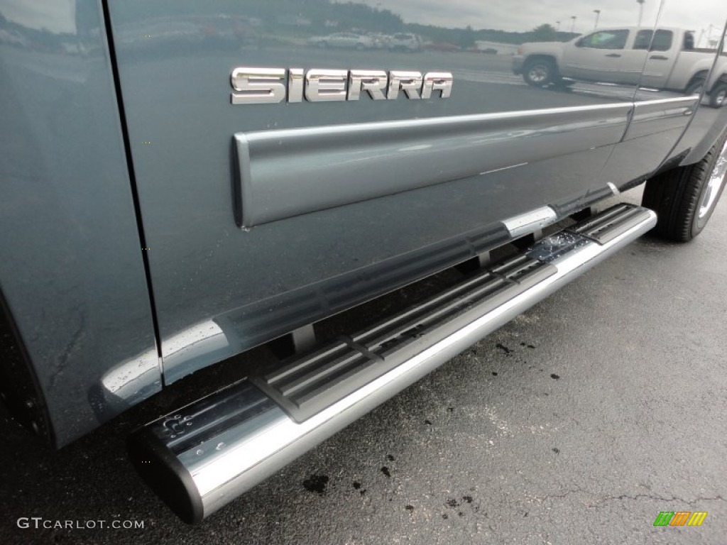 2011 Sierra 1500 SLE Extended Cab 4x4 - Stealth Gray Metallic / Ebony photo #10