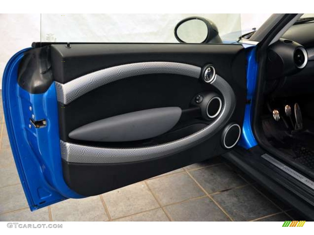 2010 Mini Cooper S Hardtop Grey/Carbon Black Door Panel Photo #53849295