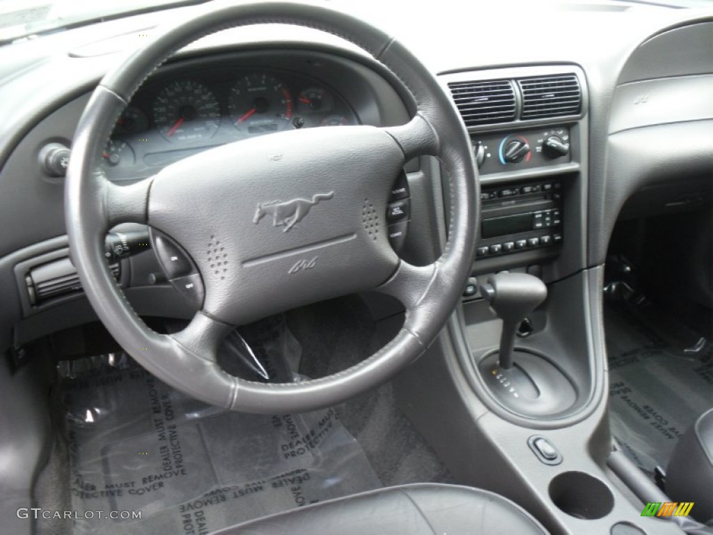 2002 Mustang V6 Convertible - Satin Silver Metallic / Dark Charcoal photo #6