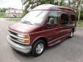 1999 Dark Carmine Red Metallic Chevrolet Express 1500 Passenger Conversion Van  photo #3