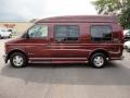 Dark Carmine Red Metallic 1999 Chevrolet Express 1500 Passenger Conversion Van Exterior