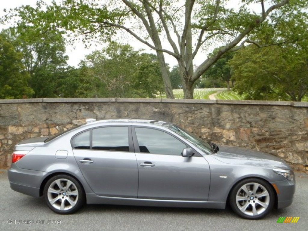 2008 5 Series 535i Sedan - Space Grey Metallic / Black photo #12