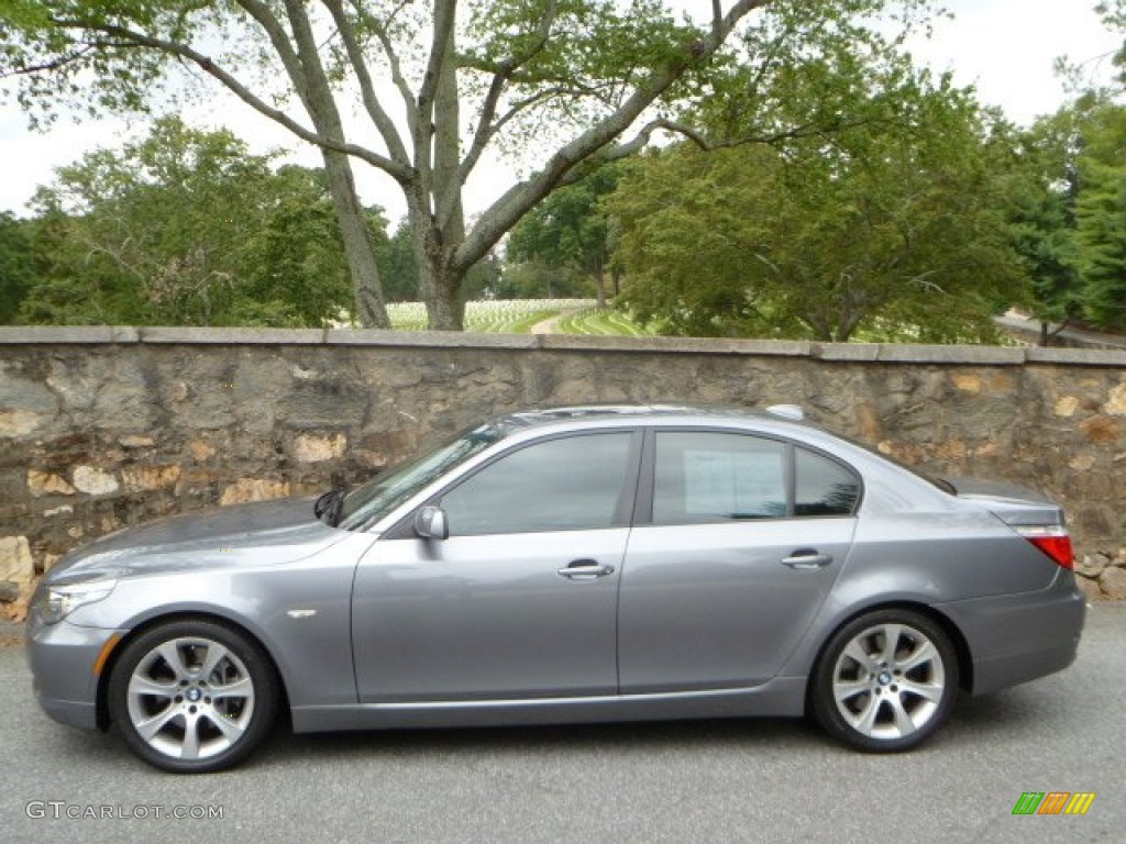 2008 5 Series 535i Sedan - Space Grey Metallic / Black photo #13