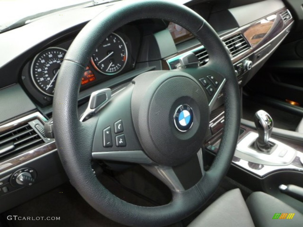 2008 5 Series 535i Sedan - Space Grey Metallic / Black photo #26