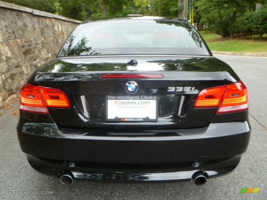 2009 3 Series 335i Convertible - Black Sapphire Metallic / Coral Red/Black Dakota Leather photo #12