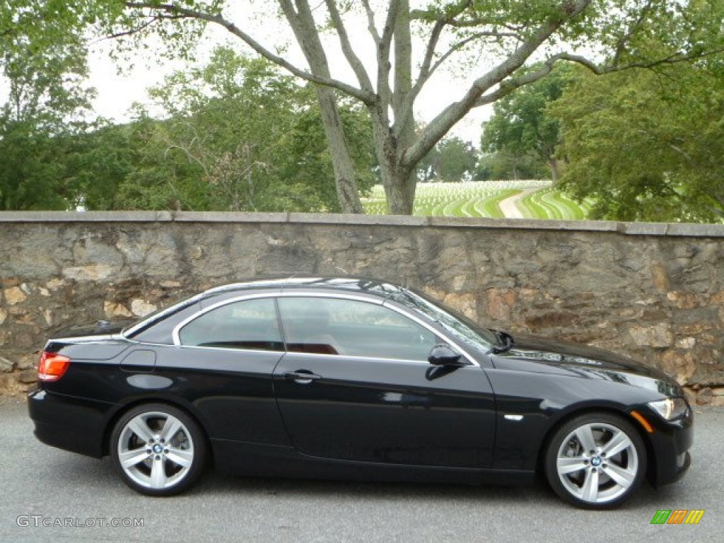 2009 3 Series 335i Convertible - Black Sapphire Metallic / Coral Red/Black Dakota Leather photo #16