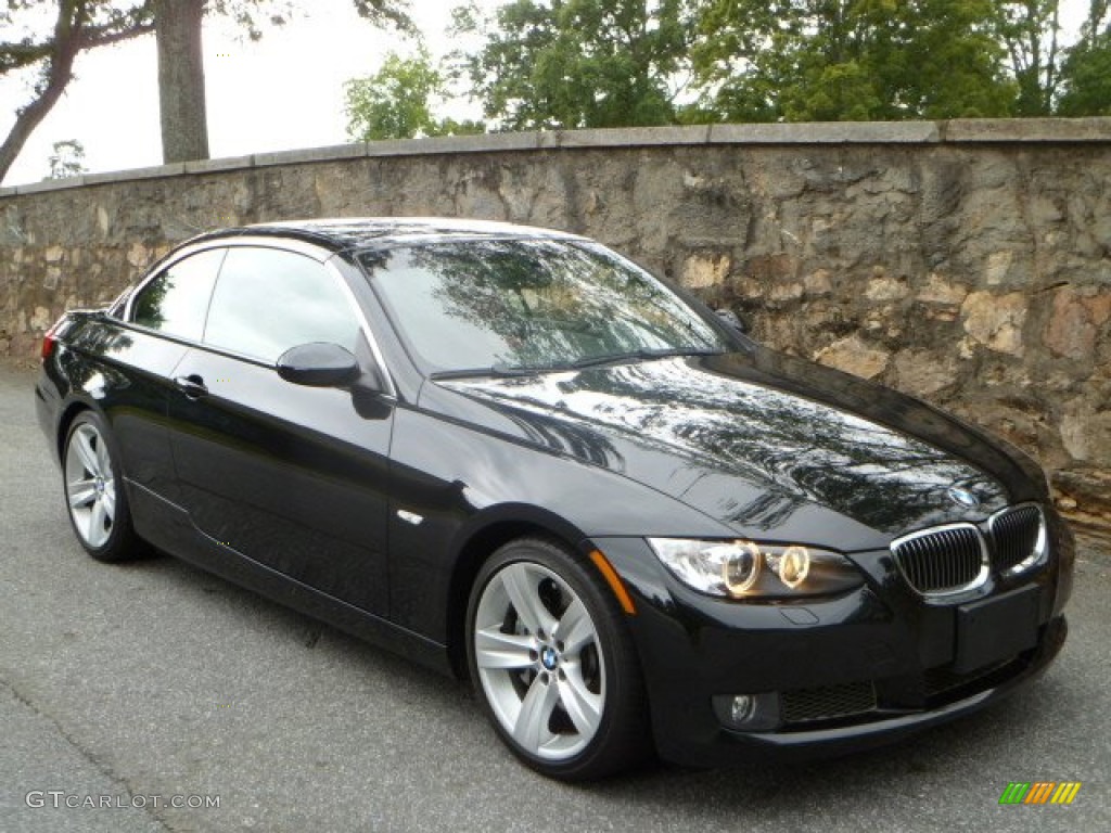 2009 3 Series 335i Convertible - Black Sapphire Metallic / Coral Red/Black Dakota Leather photo #17