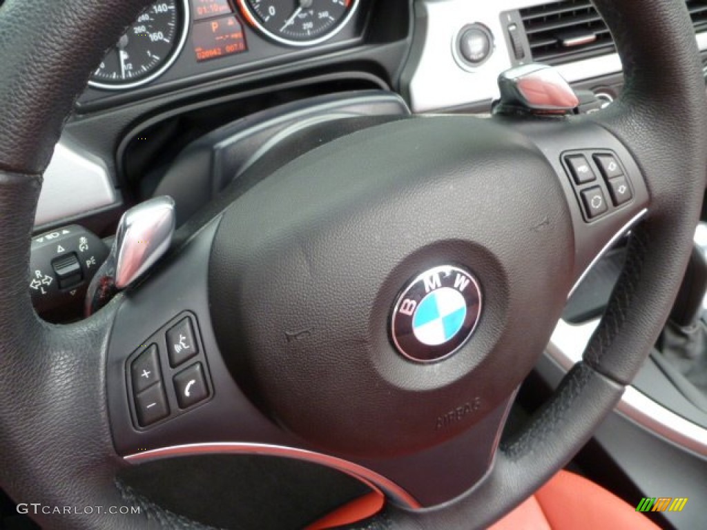 2009 3 Series 335i Convertible - Black Sapphire Metallic / Coral Red/Black Dakota Leather photo #28