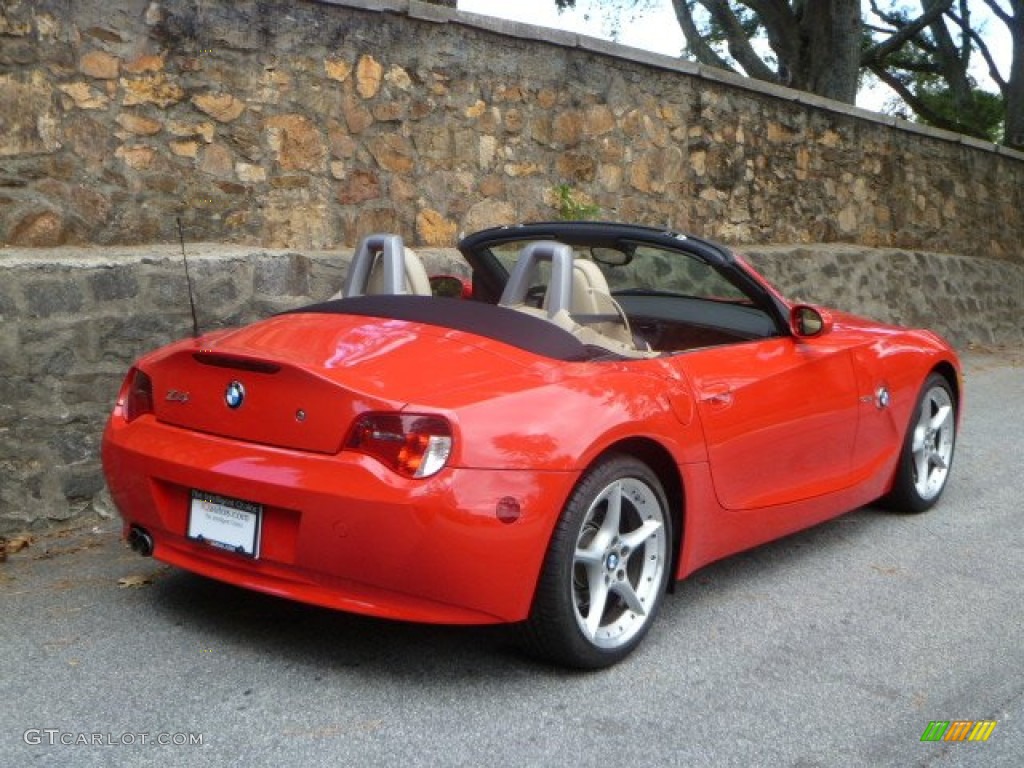 2007 Z4 3.0si Roadster - Bright Red / Beige photo #12