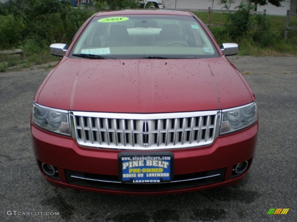 2008 MKZ Sedan - Vivid Red Metallic / Sand photo #2