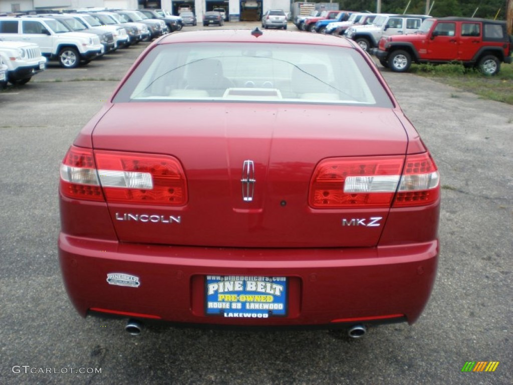 2008 MKZ Sedan - Vivid Red Metallic / Sand photo #6