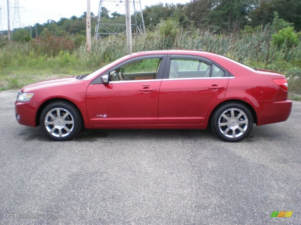 2008 MKZ Sedan - Vivid Red Metallic / Sand photo #8