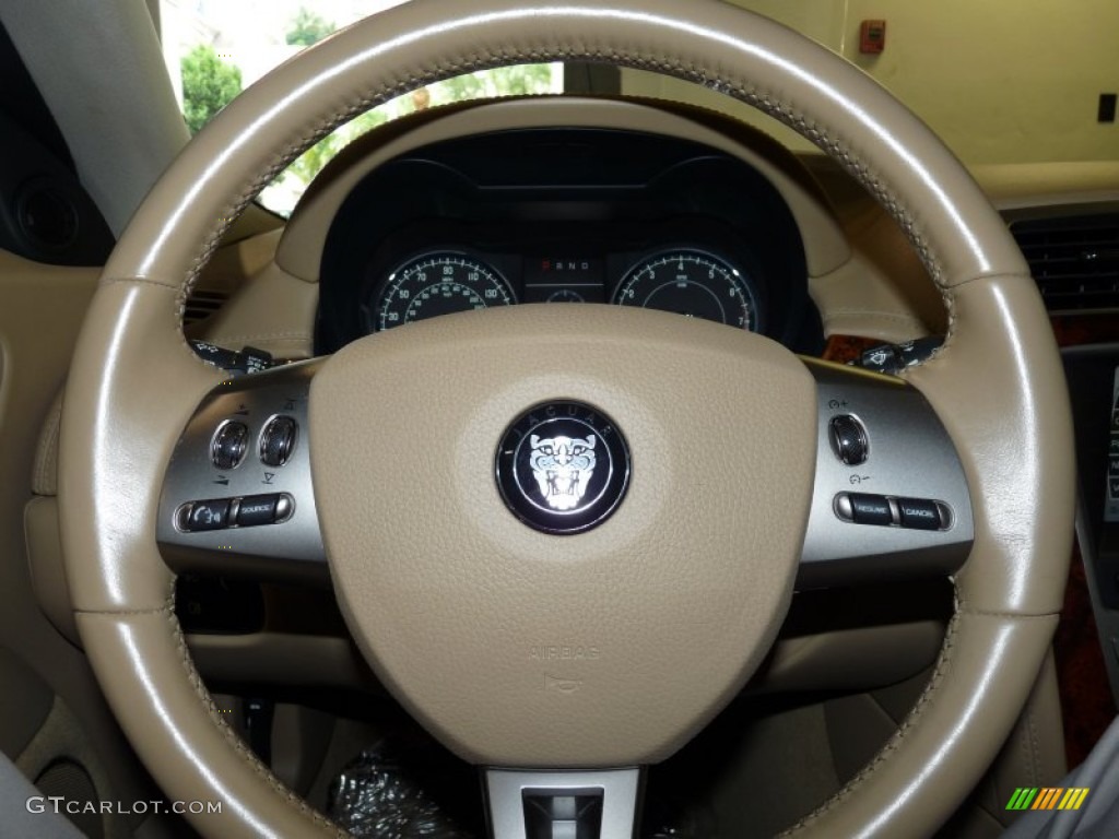 2008 Jaguar XK XK8 Convertible Caramel Steering Wheel Photo #53852838