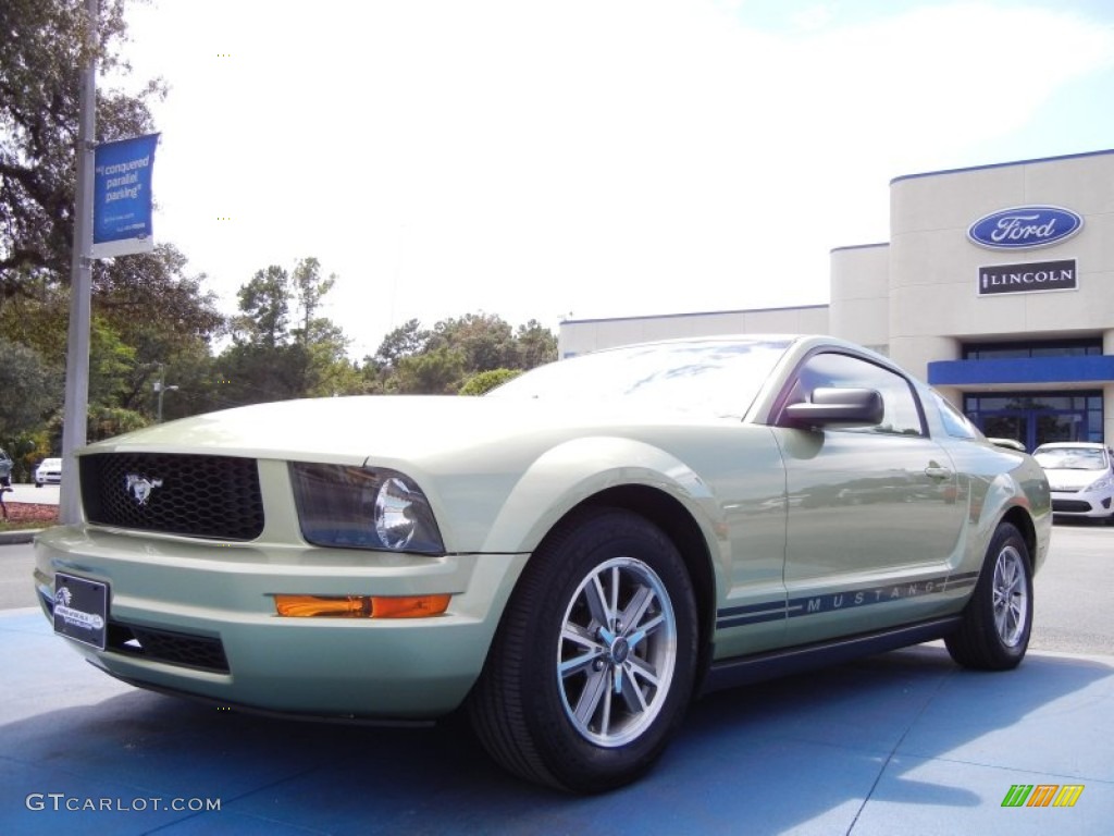 Legend Lime Metallic 2005 Ford Mustang V6 Deluxe Coupe Exterior Photo #53857858