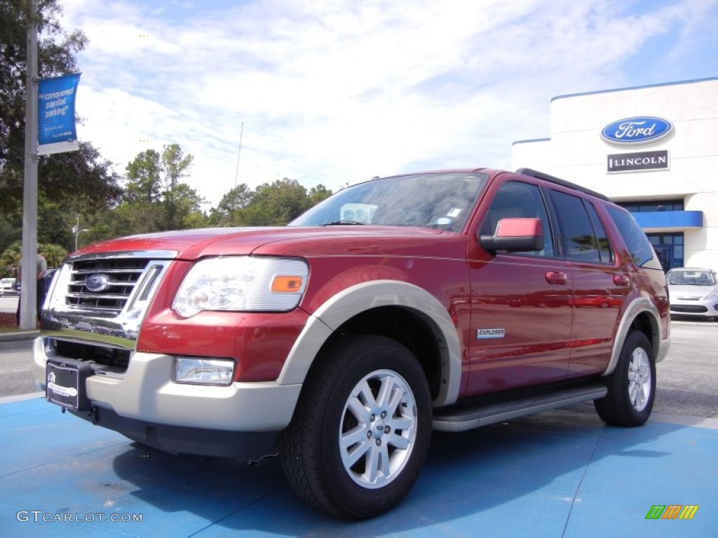 2008 Explorer Eddie Bauer 4x4 - Redfire Metallic / Camel photo #1