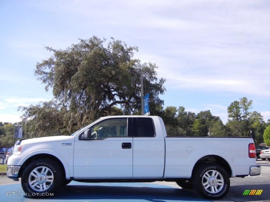 2004 F150 Lariat SuperCab - Oxford White / Tan photo #2