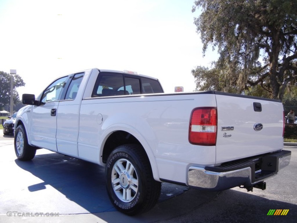 2004 F150 Lariat SuperCab - Oxford White / Tan photo #3