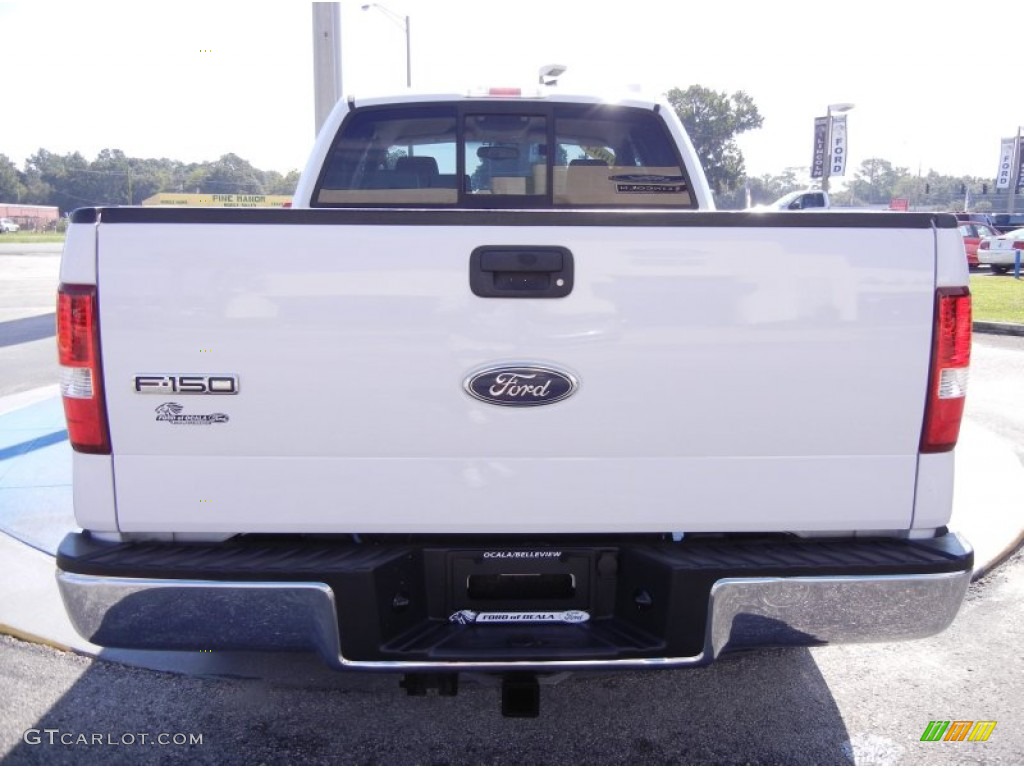 2004 F150 Lariat SuperCab - Oxford White / Tan photo #4