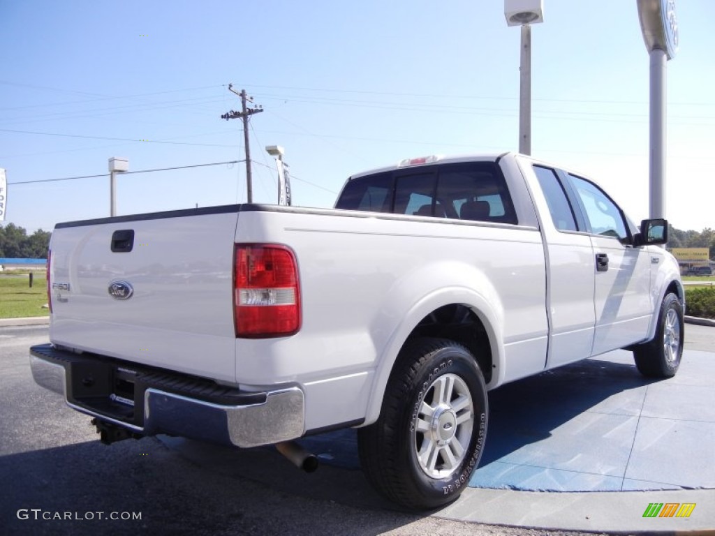 2004 F150 Lariat SuperCab - Oxford White / Tan photo #5