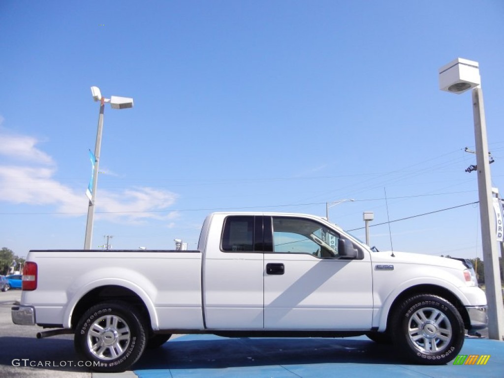 2004 F150 Lariat SuperCab - Oxford White / Tan photo #6