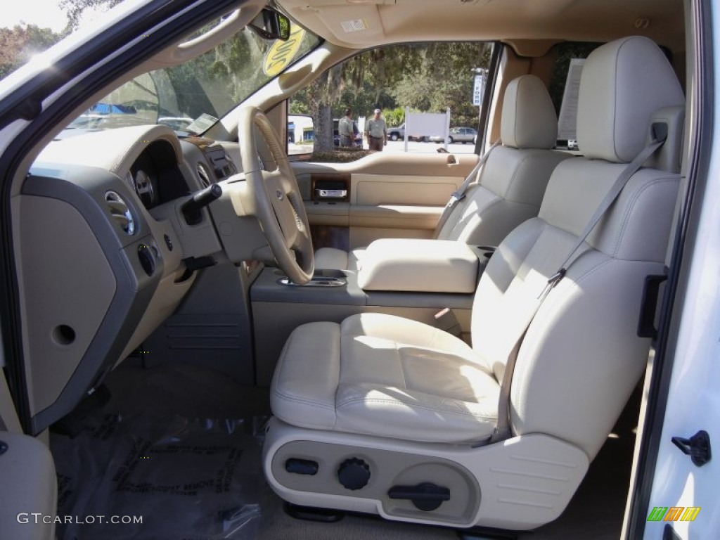 2004 F150 Lariat SuperCab - Oxford White / Tan photo #12