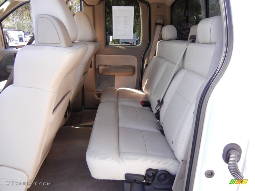 2004 F150 Lariat SuperCab - Oxford White / Tan photo #16