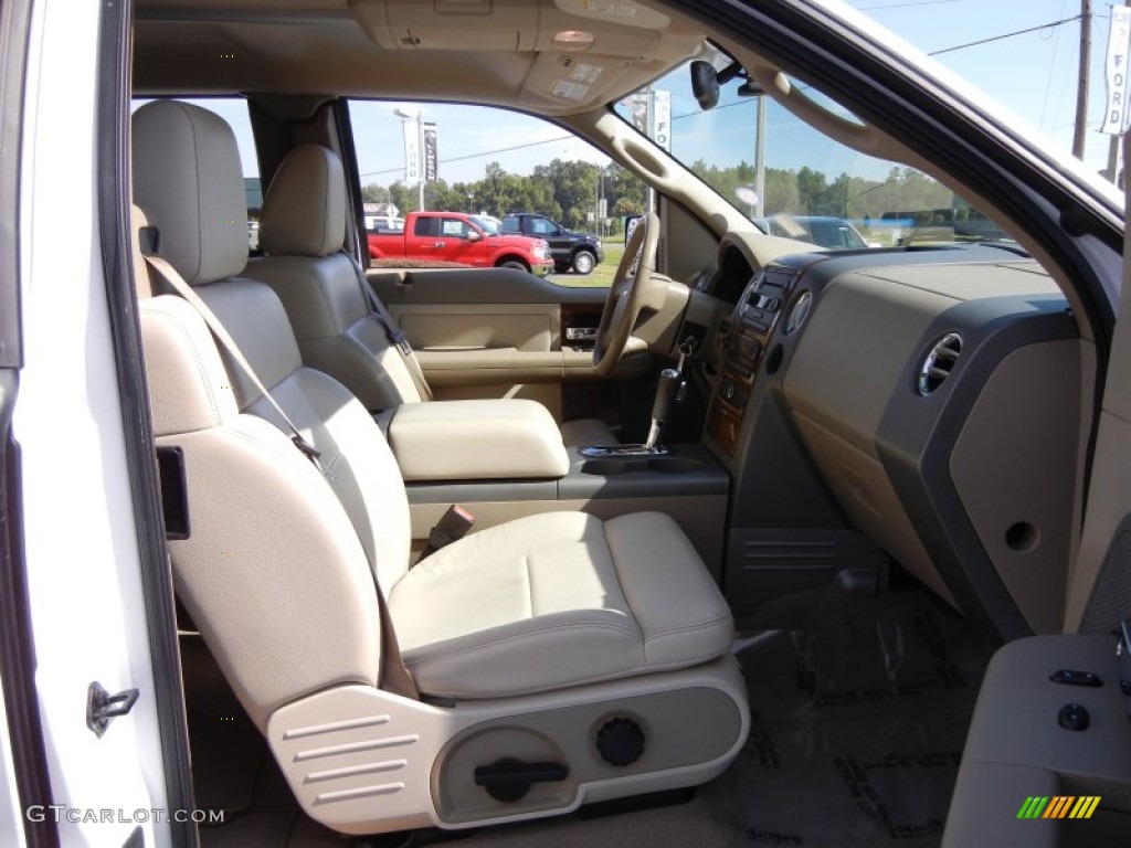 2004 F150 Lariat SuperCab - Oxford White / Tan photo #18