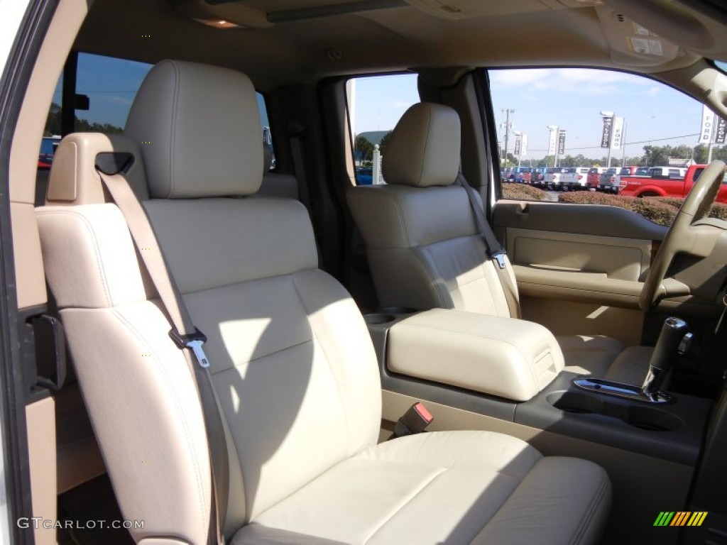 2004 F150 Lariat SuperCab - Oxford White / Tan photo #19