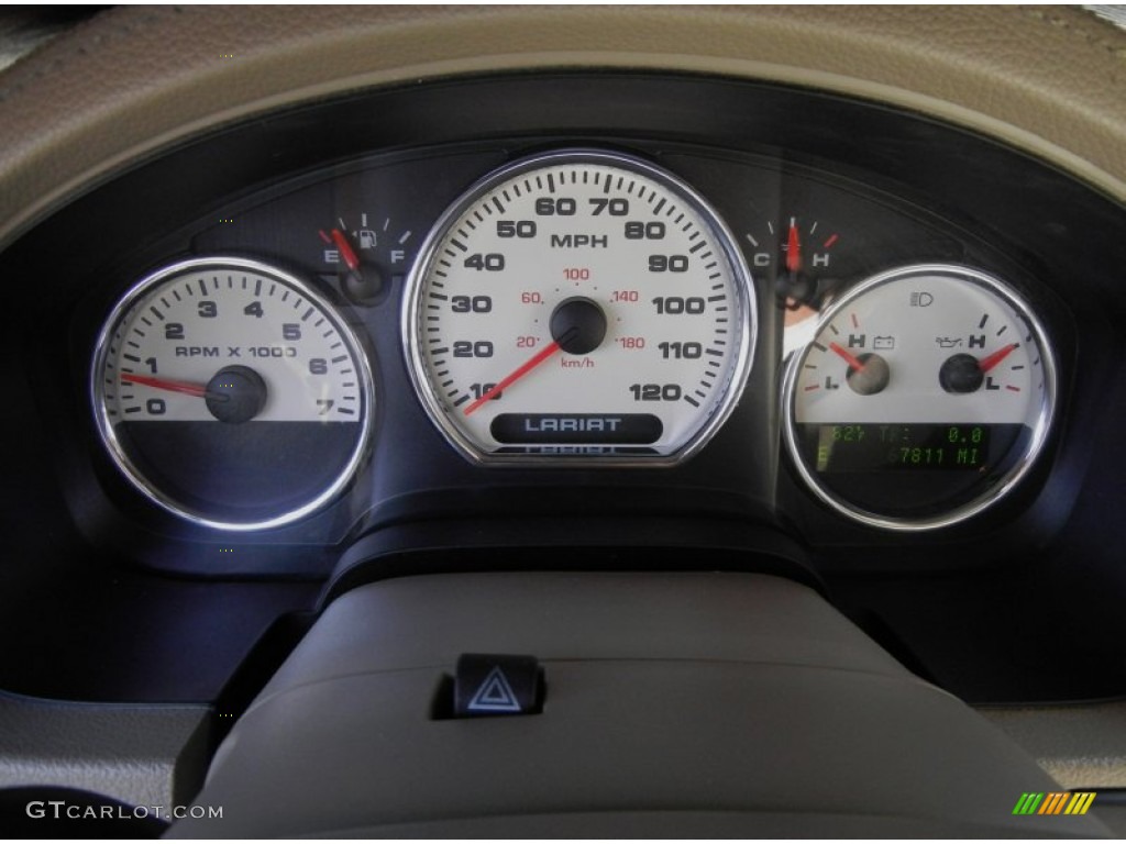 2004 F150 Lariat SuperCab - Oxford White / Tan photo #22