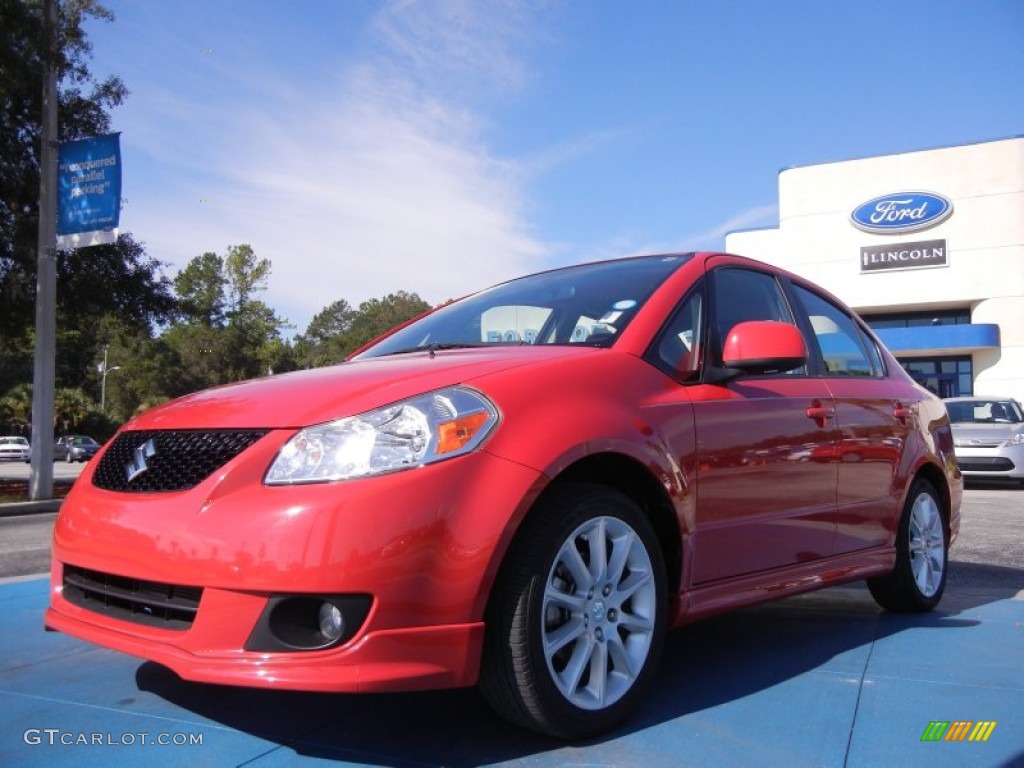 2009 SX4 Sport Sedan - Vivid Red / Black photo #1