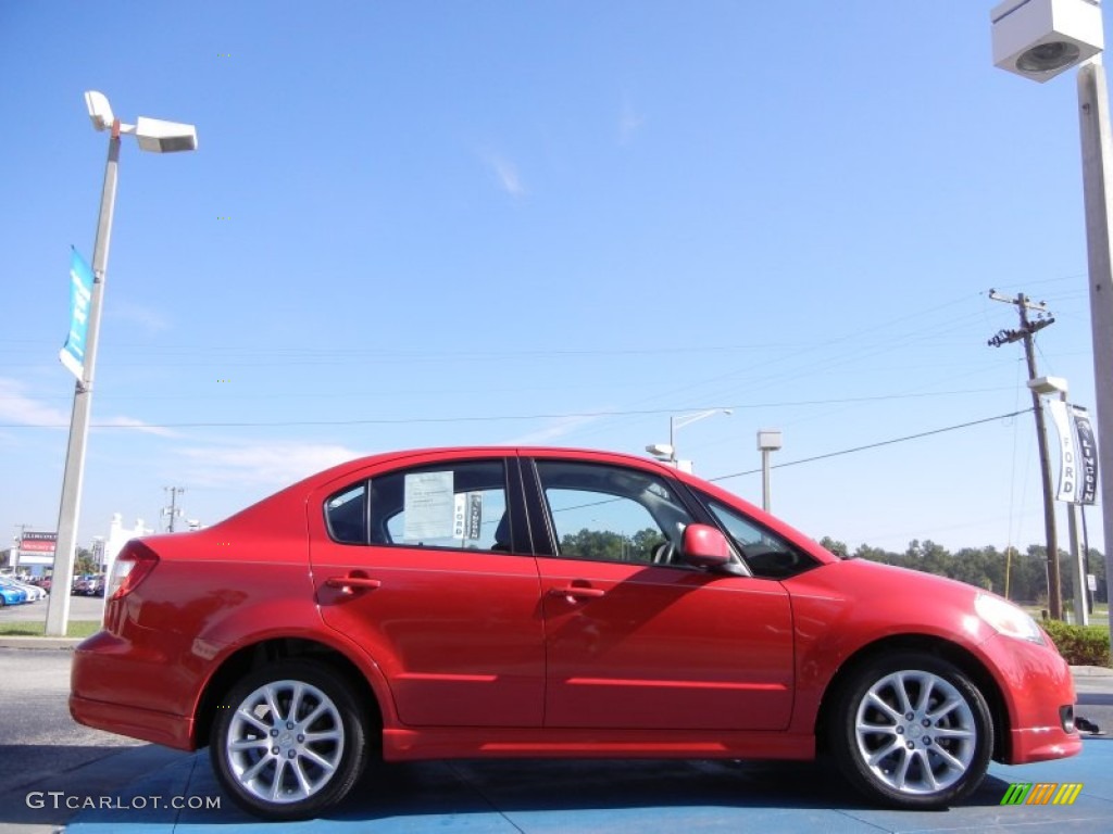 Vivid Red 2009 Suzuki SX4 Sport Sedan Exterior Photo #53859586