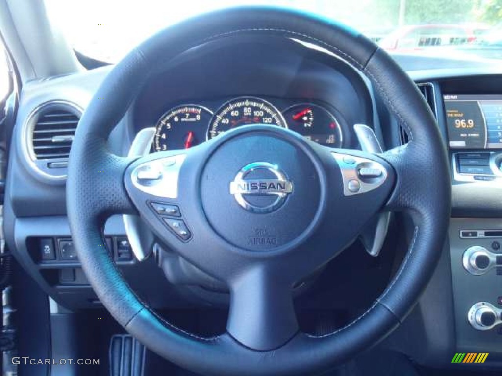 2012 Nissan Maxima 3.5 SV Sport Charcoal Steering Wheel Photo #53860633