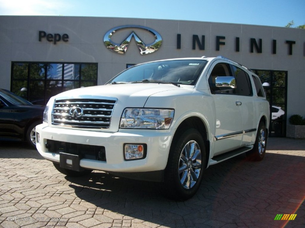 2010 QX 56 4WD - Tuscan White Pearl / Wheat photo #1