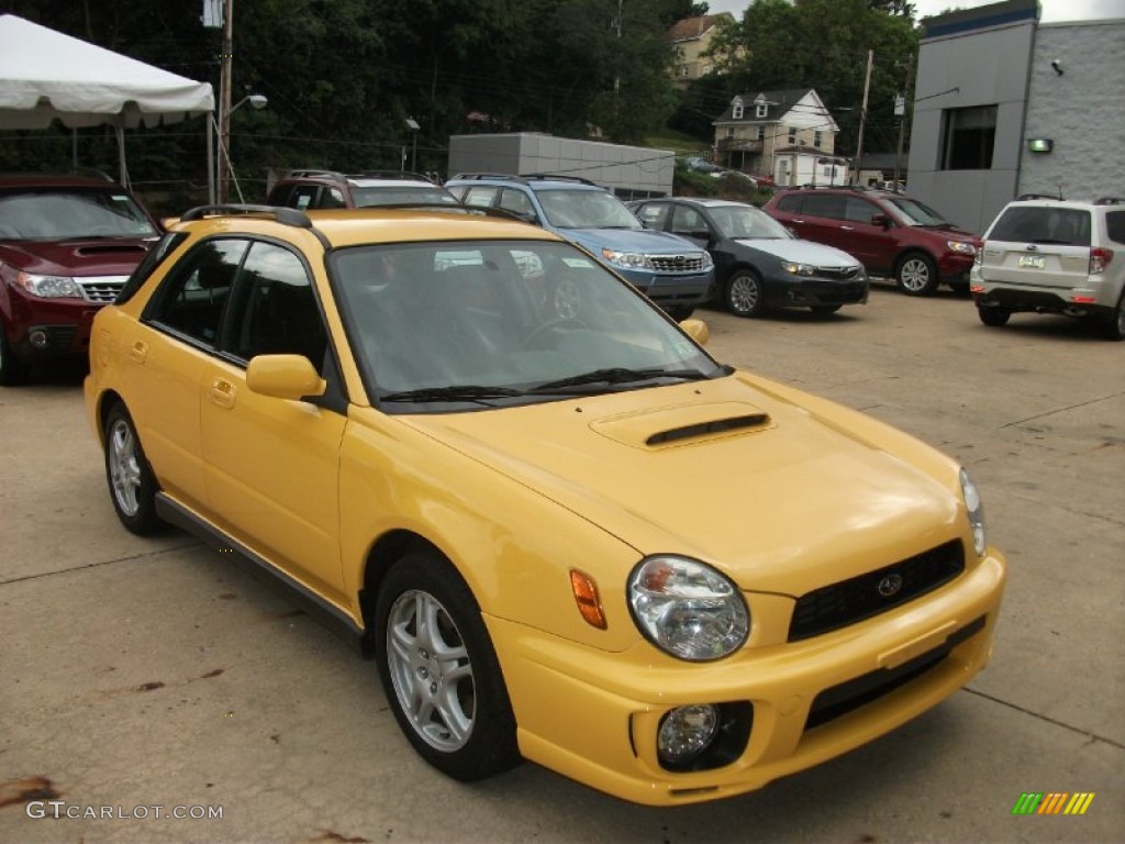 2003 Impreza WRX Wagon - Sonic Yellow / Black photo #3