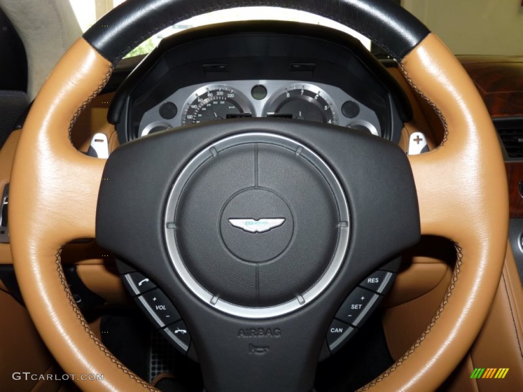 2009 Aston Martin DB9 Volante Sahara Tan Steering Wheel Photo #53866969