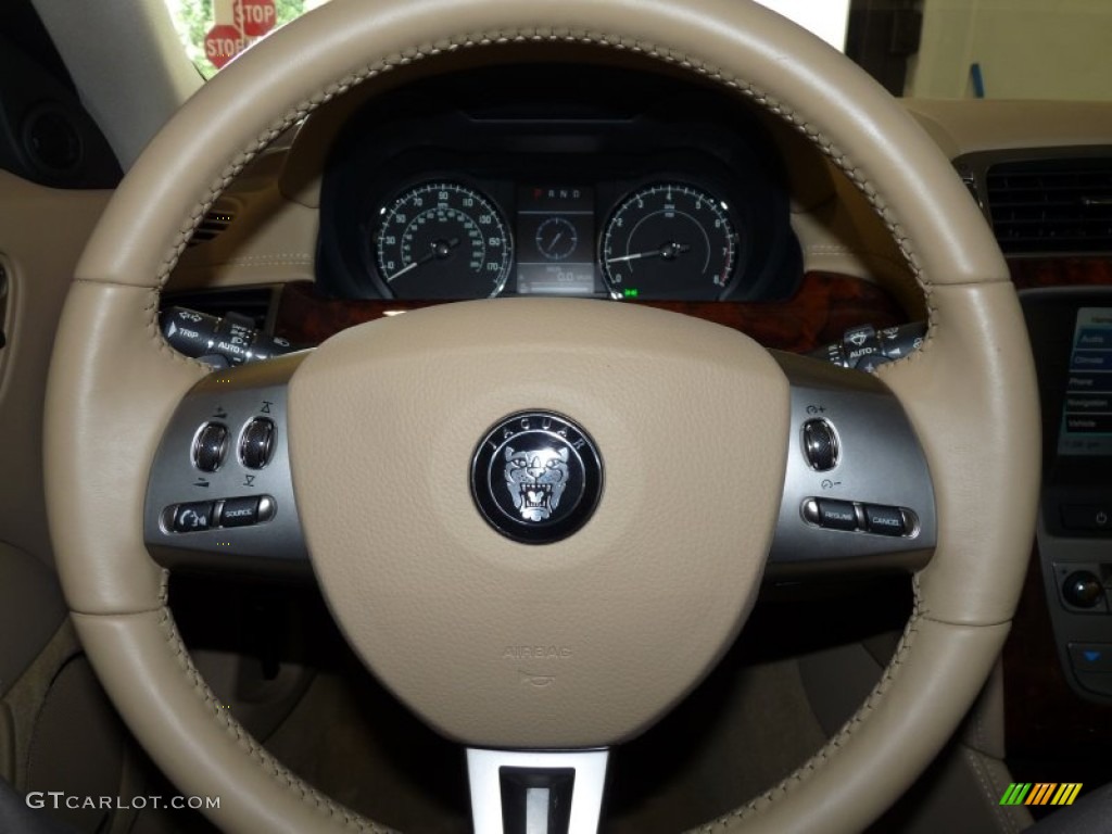 2009 Jaguar XK XK8 Convertible Caramel Steering Wheel Photo #53867269