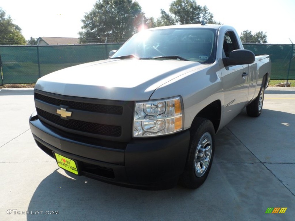 2008 Silverado 1500 Work Truck Regular Cab - Silver Birch Metallic / Dark Titanium photo #7