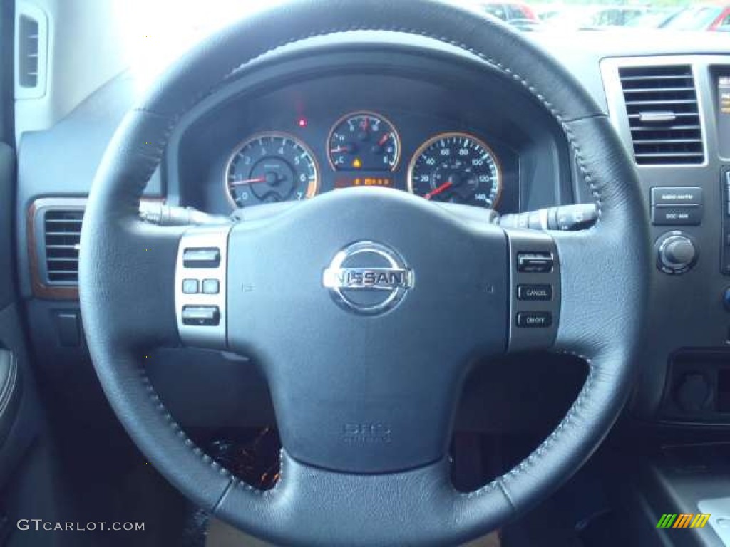 2011 Nissan Armada SL Charcoal Steering Wheel Photo #53870290