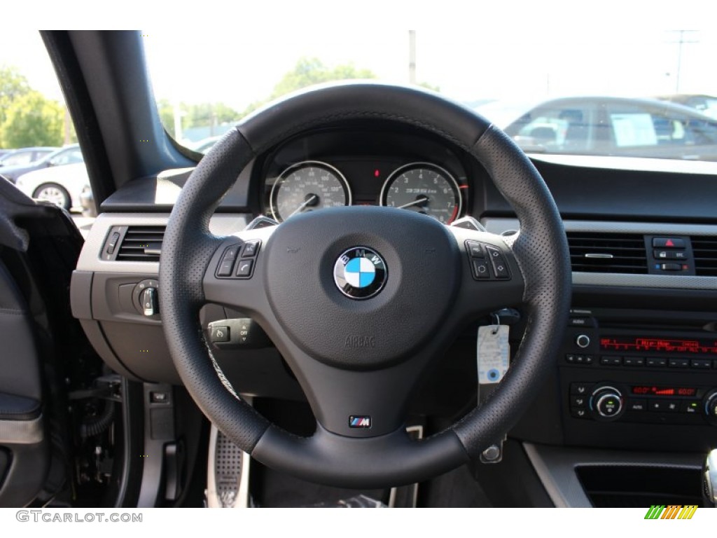 2011 BMW 3 Series 335is Coupe Black Steering Wheel Photo #53871373