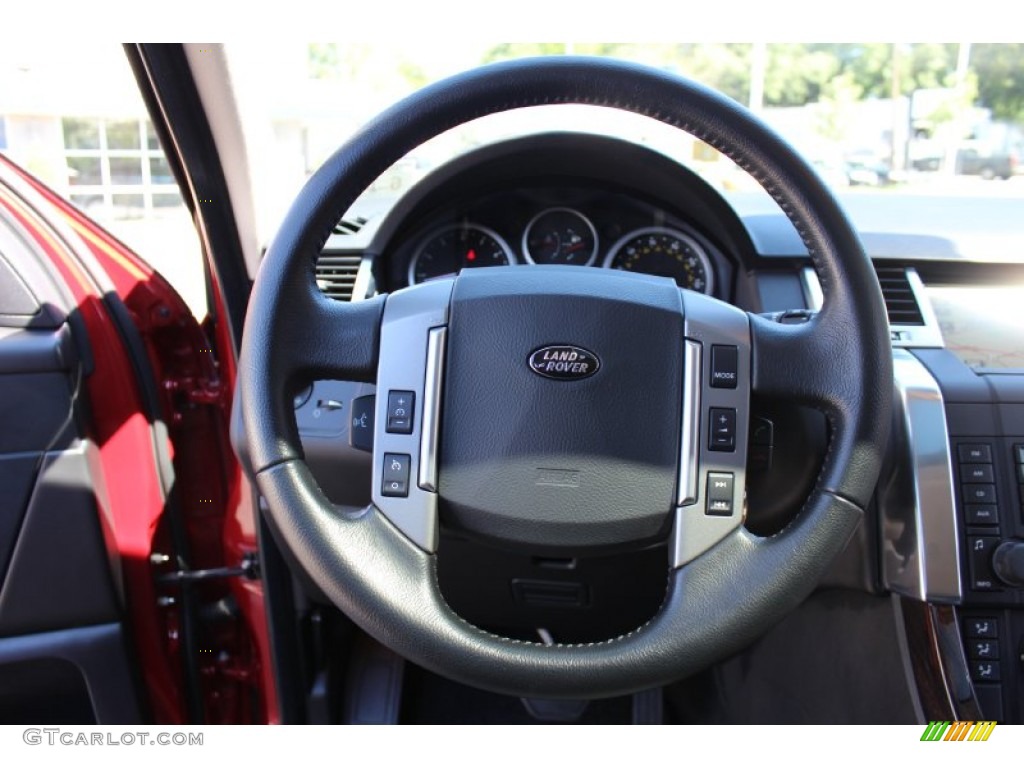 2009 Land Rover Range Rover Sport Supercharged Ebony/Ebony Steering Wheel Photo #53873534