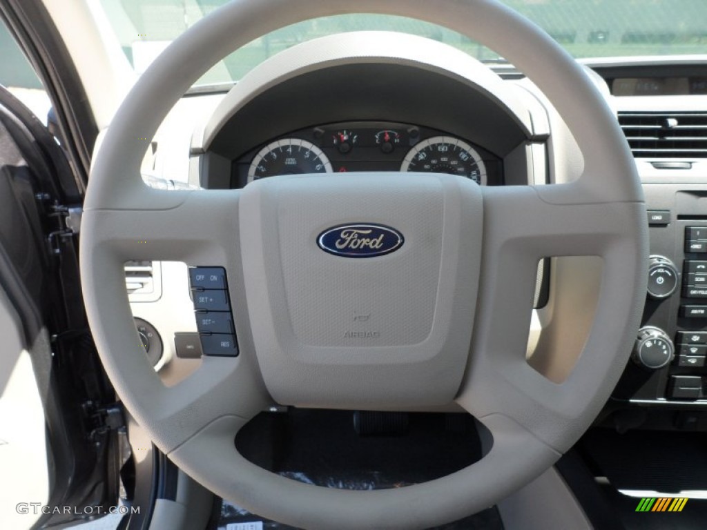 2012 Ford Escape XLS Stone Steering Wheel Photo #53874113